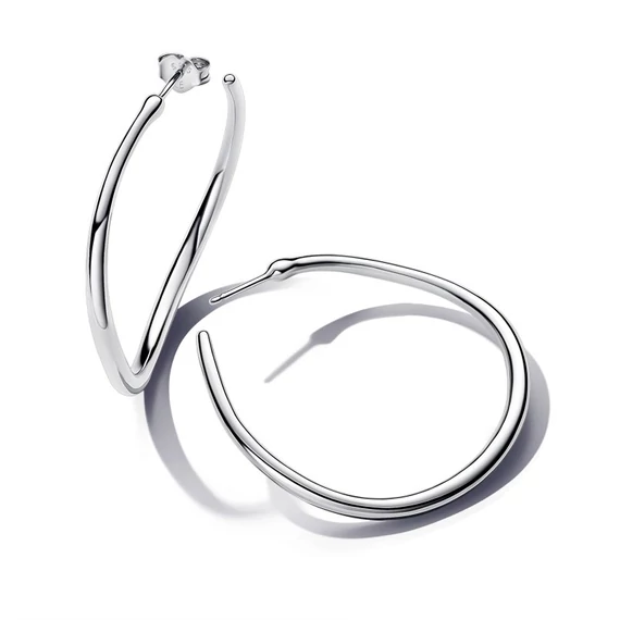 Pandora  - Organikus formájú, 42 mm-es nyitott karika-fülbevaló - 293299C00