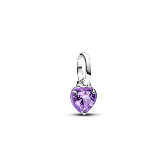 Pandora  - ME bíbor csakra szív mini függő charm - 793042C04