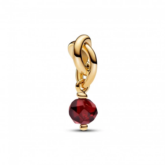 Pandora  - Fazettált vörös örökkévalóság kör függő charm - 763462C01