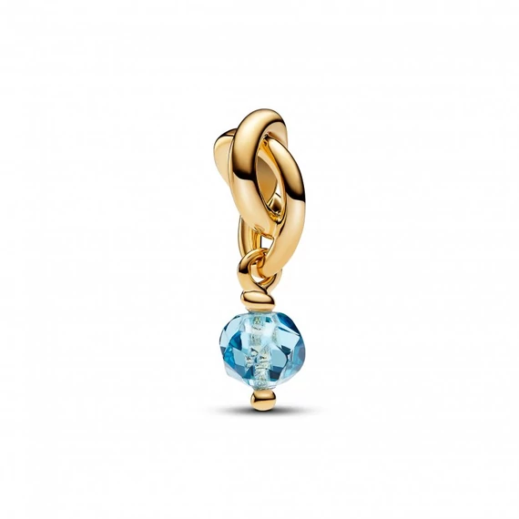 Pandora  - Fazettált tengerkék örökkévalóság kör függő charm - 763462C03