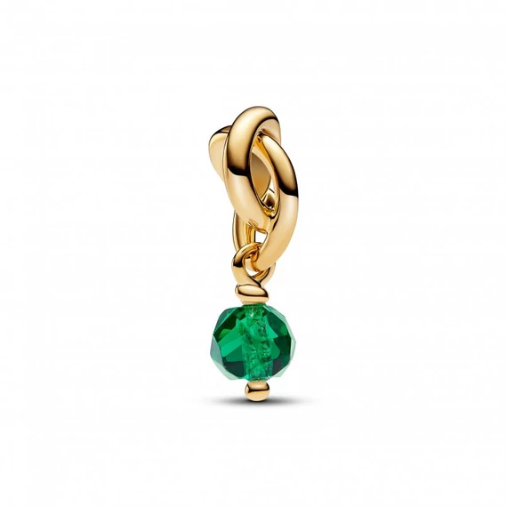 Pandora  - Fazettált zöld örökkévalóság kör függő charm - 763462C05