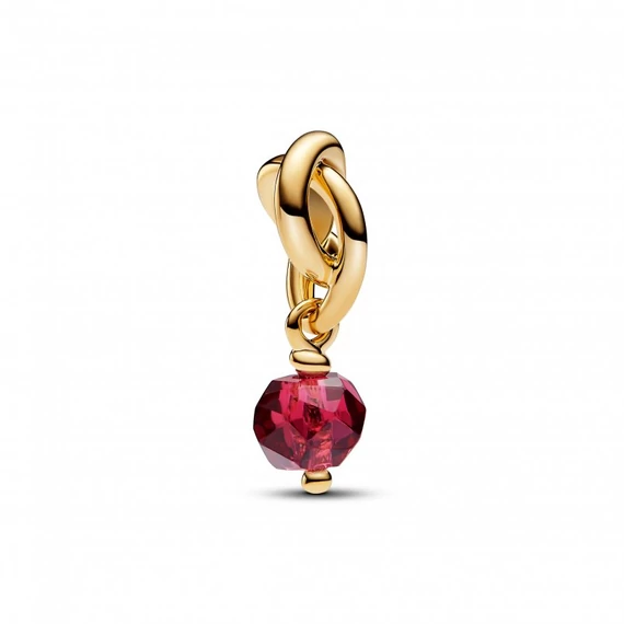 Pandora  - Fazettált piros örökkévalóság kör függő charm - 763462C07