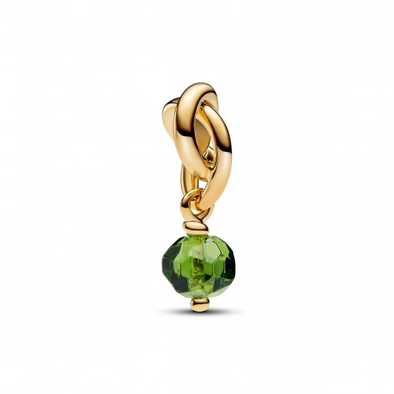 Pandora  - Fazettált tavaszzöld örökkévalóság kör függő charm - 763462C08