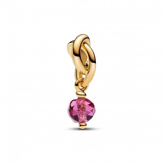 Pandora  - Fazettált rózsaszín örökkévalóság kör függő charm - 763462C10