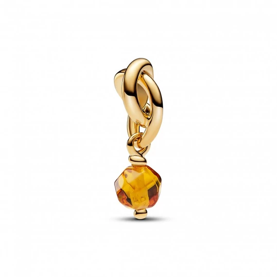 Pandora  - Fazettált mézszínű örökkévalóság kör függő charm - 763462C11
