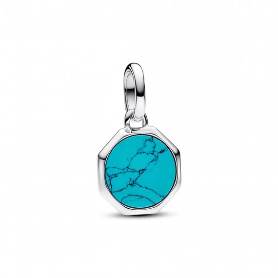 Pandora  - Türkiz gravírozható mini medál charm - 793388C01