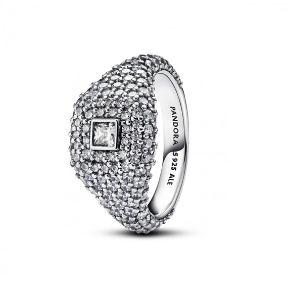 Pandora  - Négyszögletes pavé koktélgyűrű - 193556C01-54