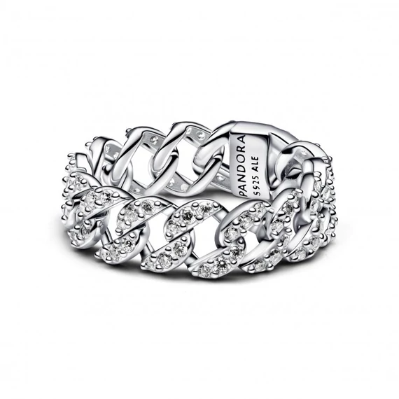 Pandora  - Pavé kubai láncos gyűrű - 193557C01-54