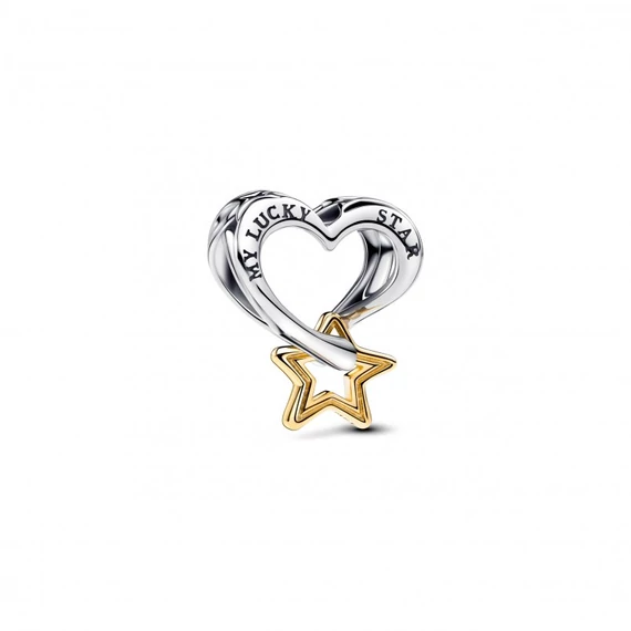 Pandora  - Szerencse csillag és szív charm - 763513C00