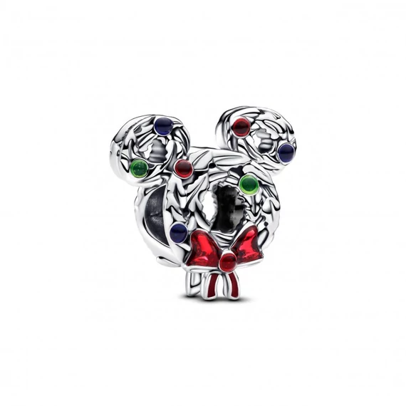 Pandora  - Disney Mickey Mouse karácsonyi koszorú charm - 793531C01