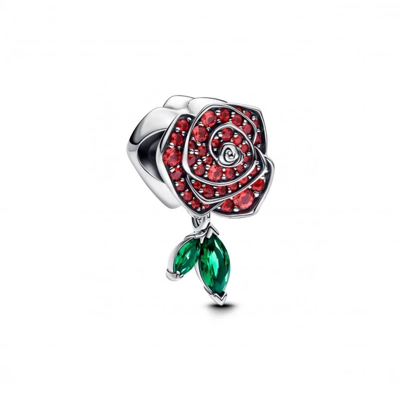 Pandora  - Szikrázó virágzó rózsa charm - 793201C02