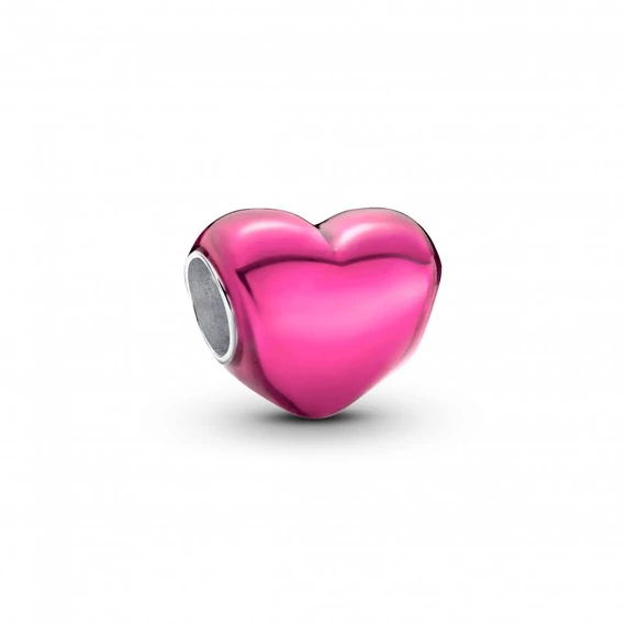 Pandora  - Fémes rózsaszín szív charm - 793337C03