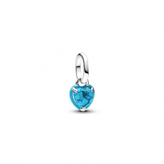 Pandora  - Türkizszínű szív mini függő charm - 793827C01