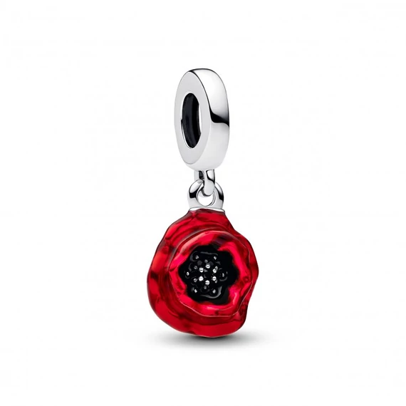 Pandora  - Vörös virág függő charm - 793917C01