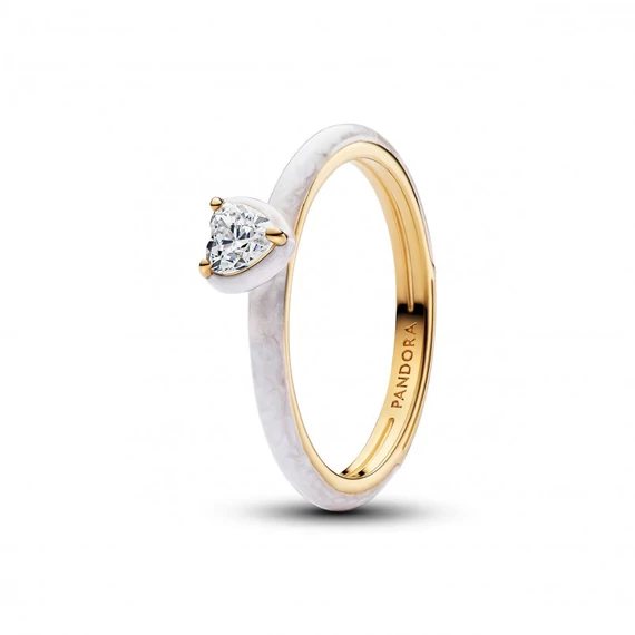 Pandora  - Fehér csakra szív gyűrű - 163088C01-50