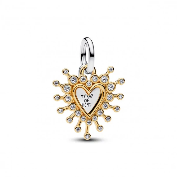 Pandora  - Ragyogó szív dupla függő charm - 764141C01