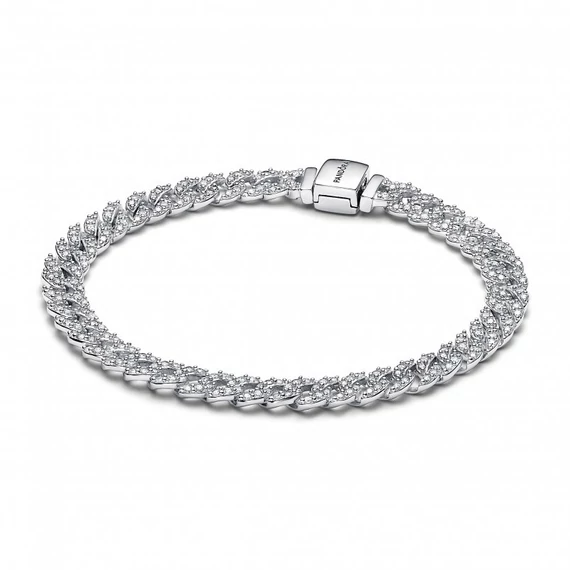 Pandora  - Pavé kubai láncos karkötő - 593008C01-18