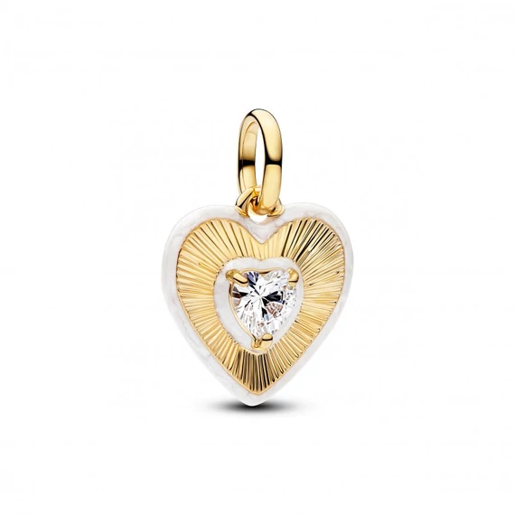 Pandora  - Sugárzó fehér szív medál charm - 764409C01