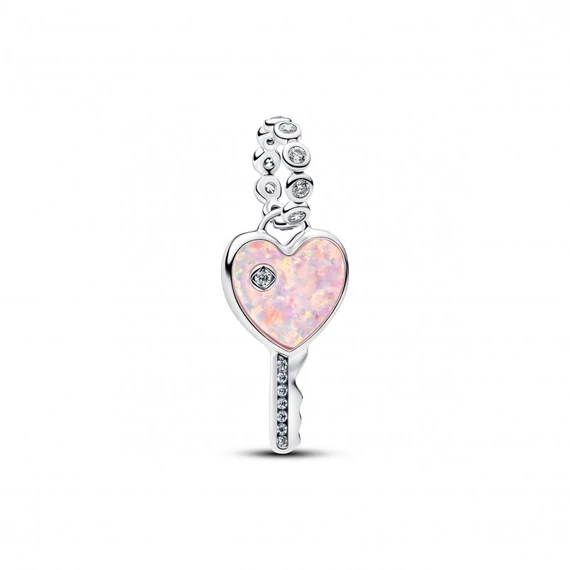 Pandora  - Opálfényű szív kulcs függő charm - 794427C01