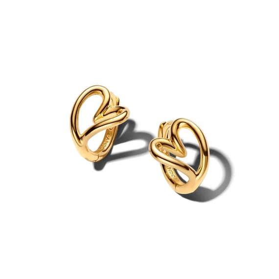 Pandora  - Organikus formájú szív kis méretű karika-fülbevaló - 264359C00