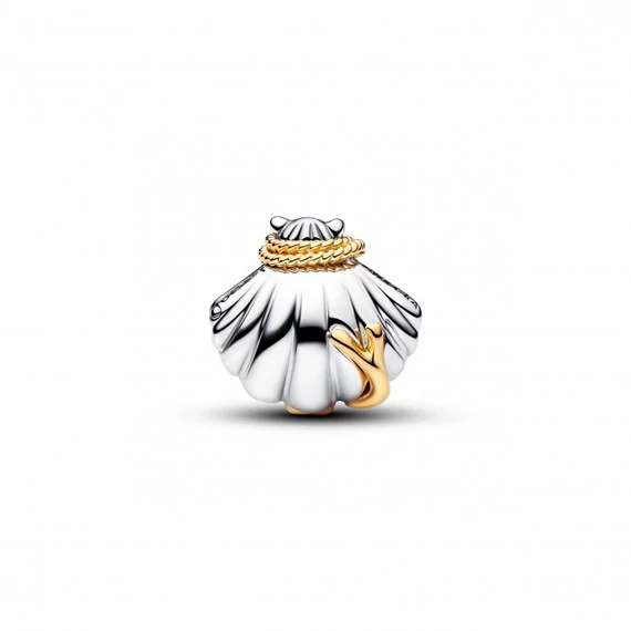 Pandora  - Disney hercegnők Ariel kagylója laboratóriumban növesztett gyémánt kéttónusú charm - 764403C01