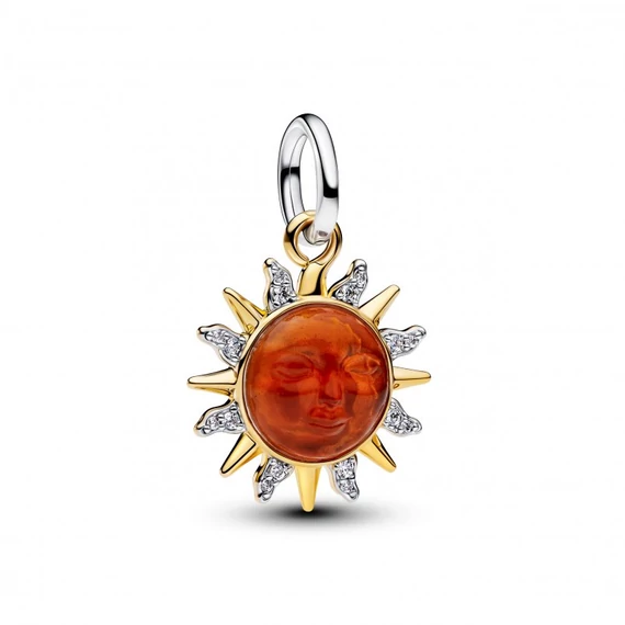 Pandora  - Kéttónusú örvénylő nap függő charm - 764703C01